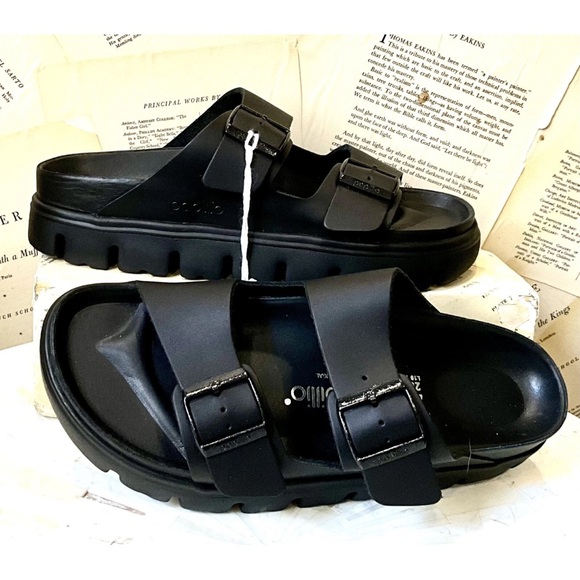 Free People Birkenstock Papillio Arizona Exquisite Chunky Sandal Black - Picture 4 of 9